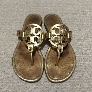 Gold Tory Burch Miller Sandals